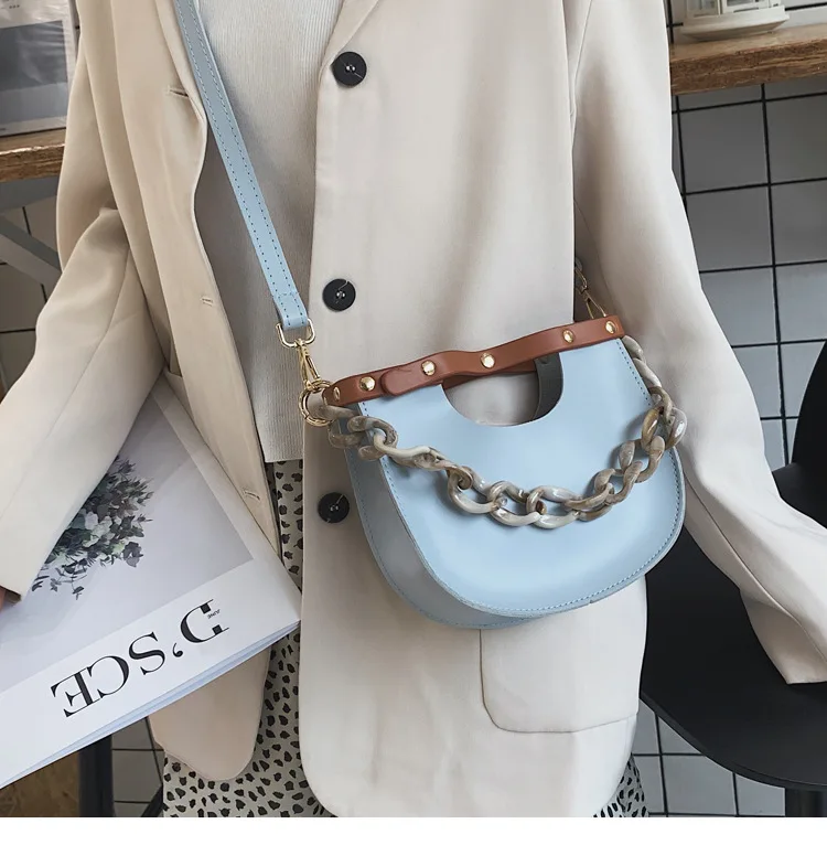

small bag female 2019 new version of the wild single shoulder slung fashion chain summer saddle bag