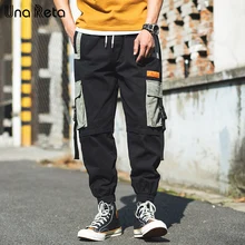 Una Рета хип-хоп шаровары Для мужчин Новая мода Повседневное эластичный пояс бегунов карман повседневные штаны мужской большой размер