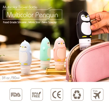 

Travel Silicone Bottle Shampoo Shower Gel Lotion Sub-bottling Tube Squeeze kit 60/80/90/100ML