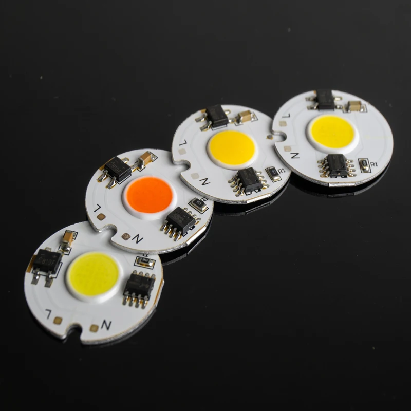 5 шт. светодиодный чип COB светильник 12 Вт 9 Вт 7 Вт 5 Вт 3 Вт 220 V-240 V Вход умная ИС(интеграционная схема) подходит для DIY светодиодный прожектор светильник Теплый холодный день полный спектр белого
