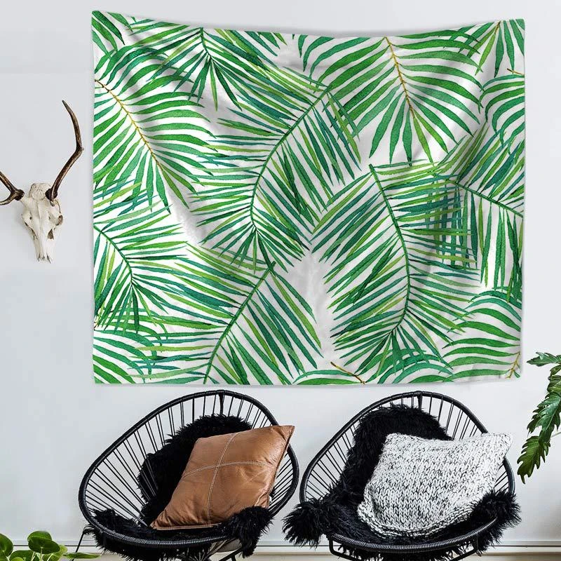 Simple Nordic Style Leaf Printed Wall Tapestry Home Art Hanging Tapestry Bedroom Carpet 1pcs Soft Polyester Livingroom Tapestry Simple Nordic Style Leaf Printed Wall Tapestry Home Art Hanging Tapestry Bedroom Carpet 1pcs Soft Polyester Livingroom Tapestry