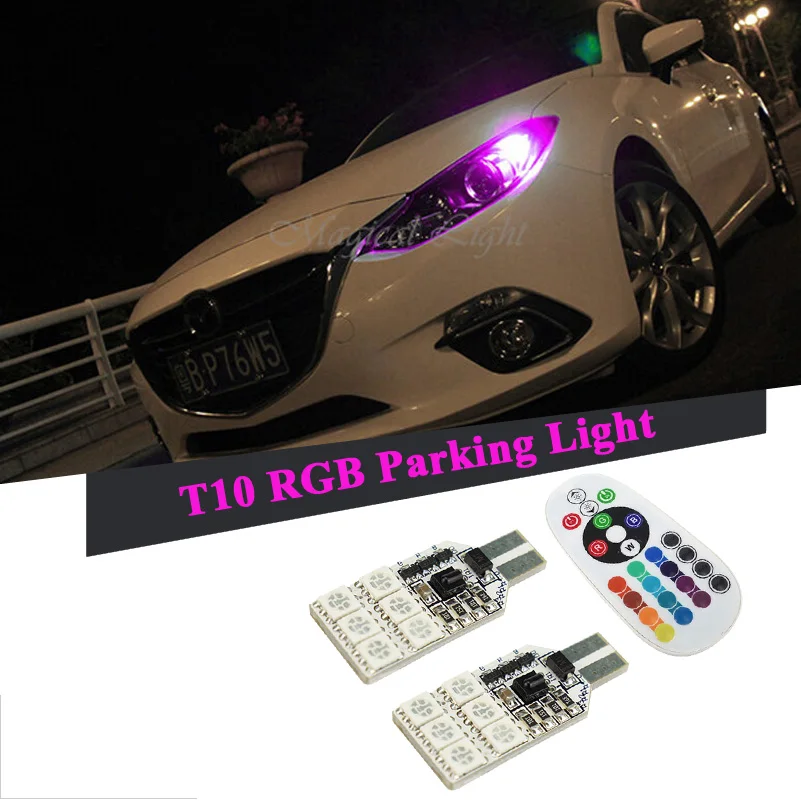 2x Canbus T10 W5W 168 194 RGB Clearance Lights Parking Light For VW