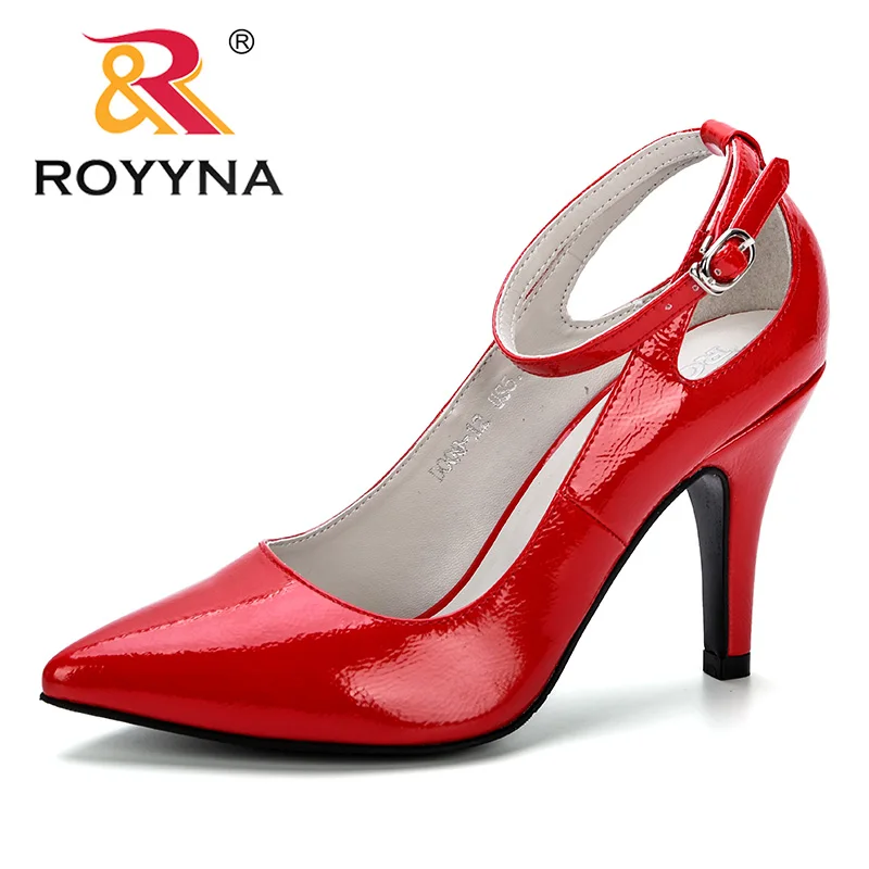 

ROYYNA 2019 New Basic Women Pumps Sexy Pointed Toe Thin Heel High Heels Shoes Feminimo Glitter Stiletto Heels Brand Women Shoes