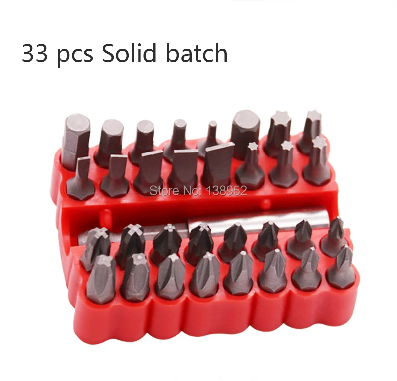 Security Bits 33pc Set Tamper Proof Torx Hex Tri Phillips Screwdriver