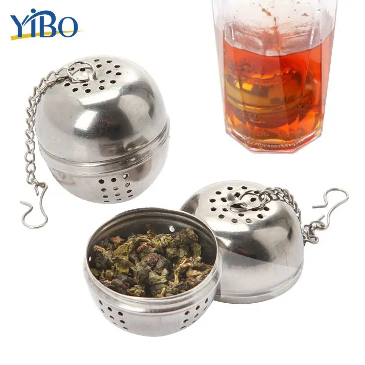 

YIBO 1Pc Stainless Steel Tea Infuser Ball Kitchen Herb Mesh Strainer with Hook Spice Filter Accessories Cooking Tool