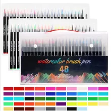 12 В/20 в/24 В/48 Цвет Премиум маркеры SoftSet воды Цвет кисть для рисования, ручка эффект Best для Цвет ing книги комиксов манга каллиграфия