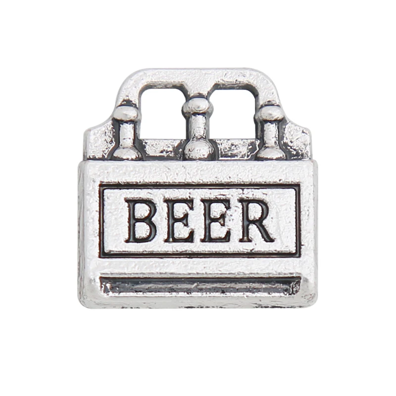 

RAINXTAR Fashion Alloy Beer Box Charms Beer Bottles DIY Charms 13*13mm 50pcs AAC010