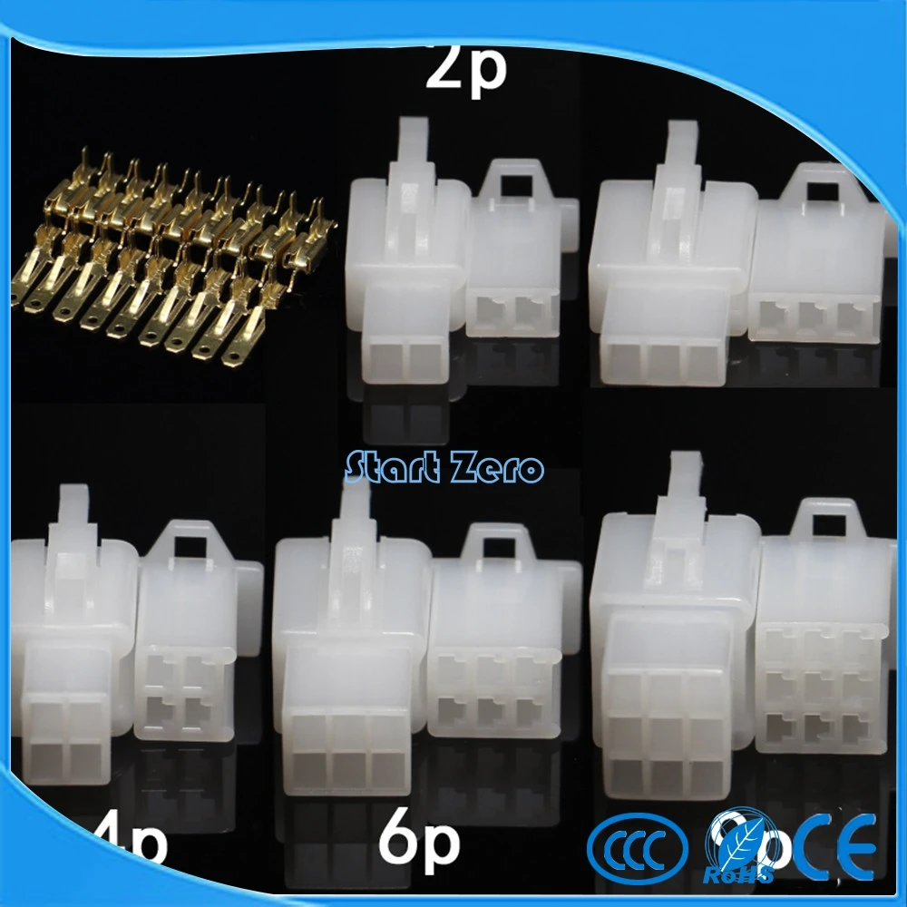 10sets 2.8mm 2P 3P 4P 6P 9P Automotive 2.8 Electrical wire Connector