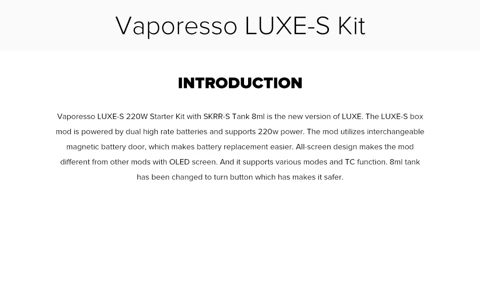 Vaporesso LUXE-S Vape с 8 мл люкс с SKRR-S бак электронная сигарета 220 Вт коробка мод VS Vaporesso люкс испаритель