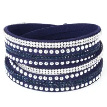 12pcs Wholesale pulseras mujer double cross Bracelets for women handwork braide bracelets with full crystal bracelets