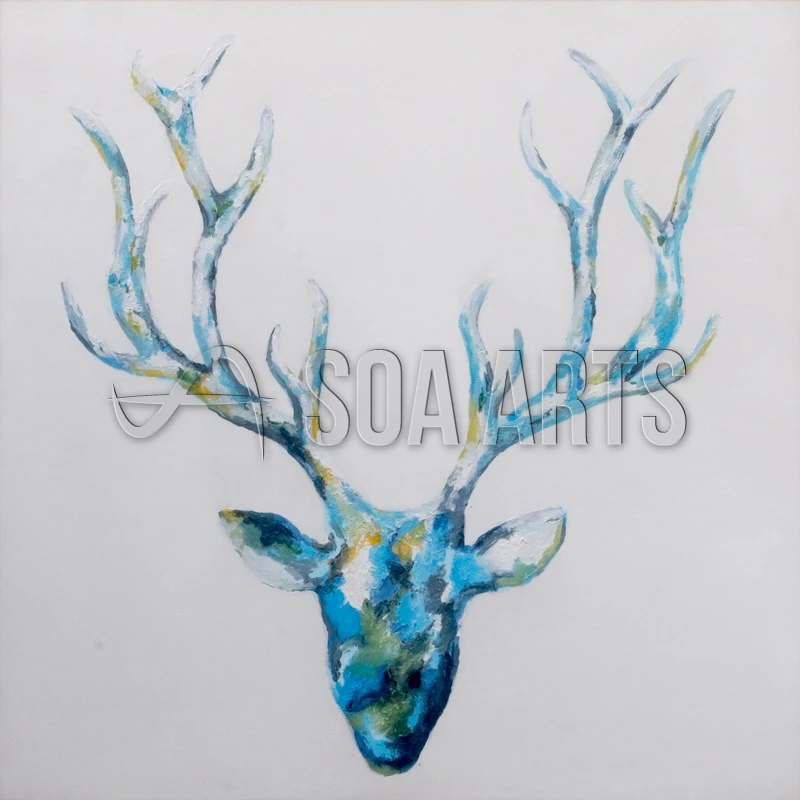 

Handmade Oil Painting Moose Abstract Animal Painting for Living Room Decoration