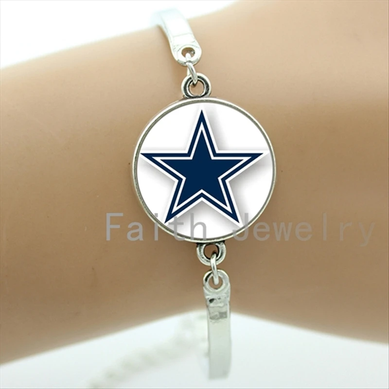 Cool ball fans jewelry case for Dallas Cowboys team Newest mix 32 NFL team bracelet glass dome sports Team bracelets NF002