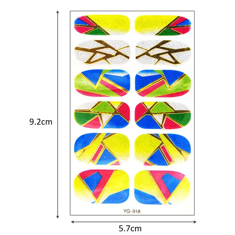 Glaryyears 14 видов конструкций цельнокроеное платье металлик золото YQ ногтей Стикеры Красный Полное покрытие Красота Дизайн ногтей полный обертывания наклейка украшения клей