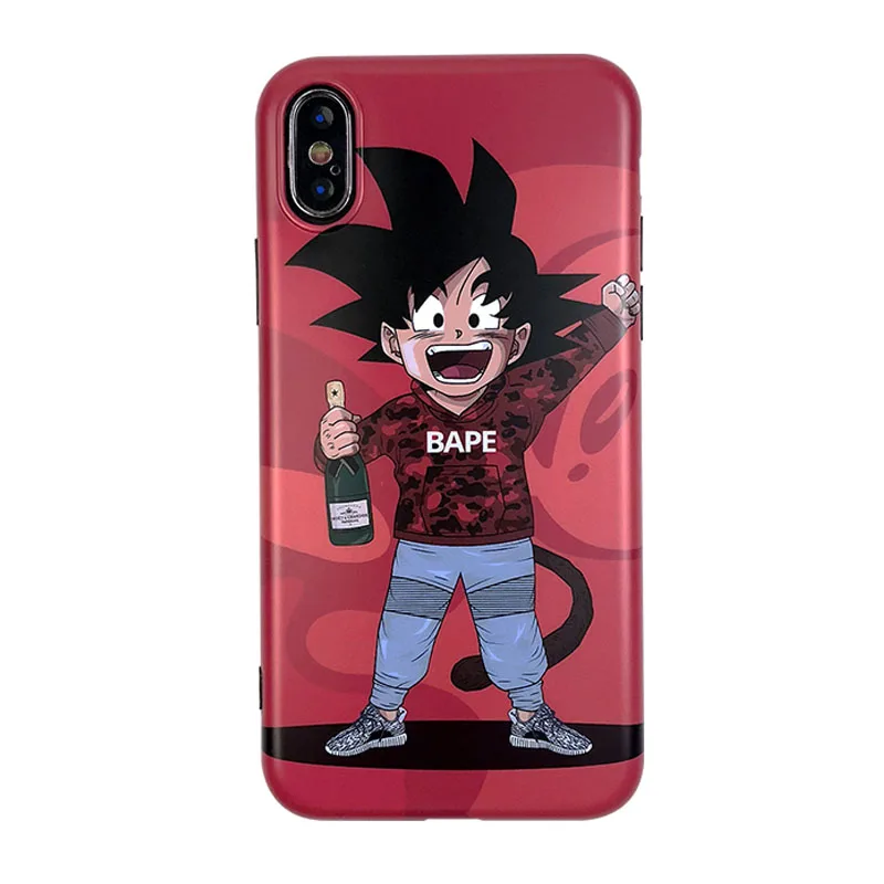 Матовый мультяшный чехол для телефона для iPhone XS чехол для MAX XR Dragon Ball Master Roshi Goku мягкий чехол для iPhone XS XR 7 8 6S Plus - Цвет: Goku