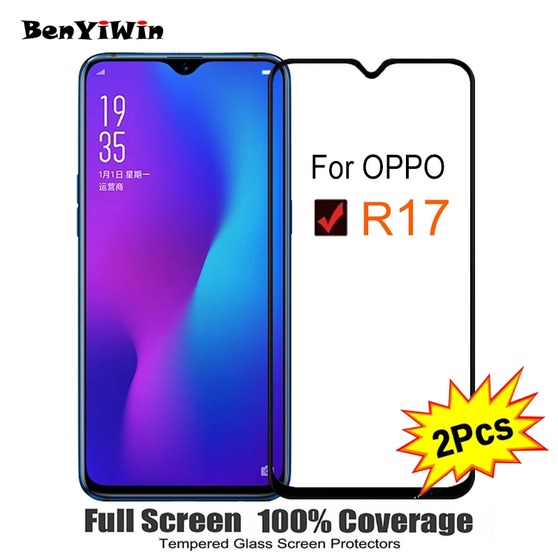 

2PCS Full Cover Screen Protector Tempered Glass For Oppo R17 6.40" 9H Protective glass For Oppo R17 R 17 r 17 PBEM00 Film Case