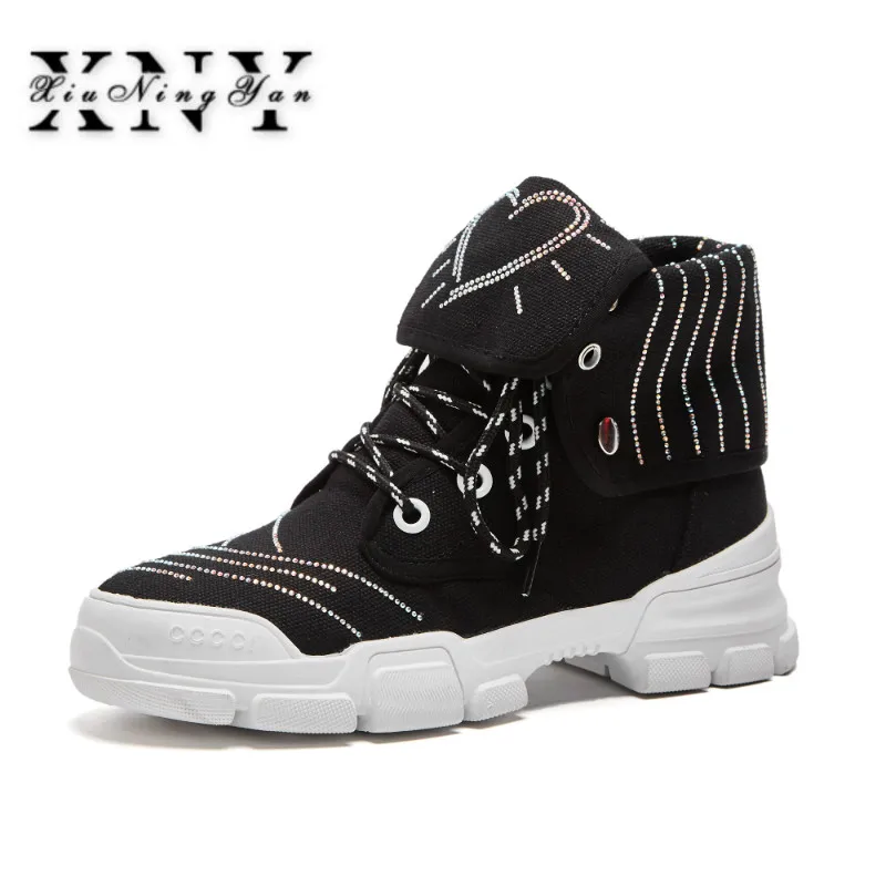 

XIUNINGYA New 2018 Spring Fashion Women Casual Shoes Canvas Platform Shoes Women Sneakers Ladies White Trainers Chaussure Femme
