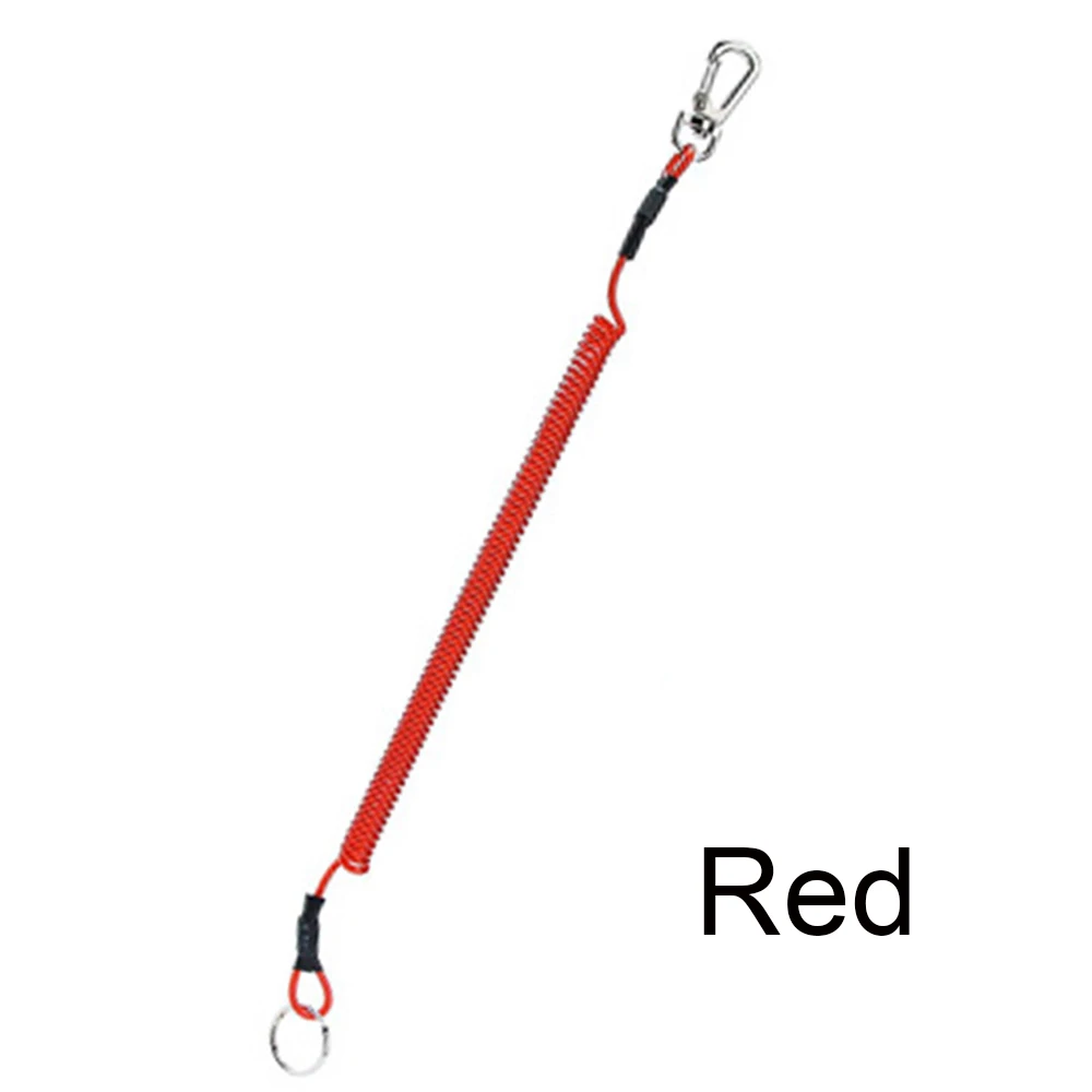 1 шт., пружинный эластичный канат T4, спиральный шнурок или страховочный трос, проволока, стальные безопасные плоскогубцы, зажимы для губ, максимум 1,2 м, растягивающиеся рыболовные инструменты - Цвет: red