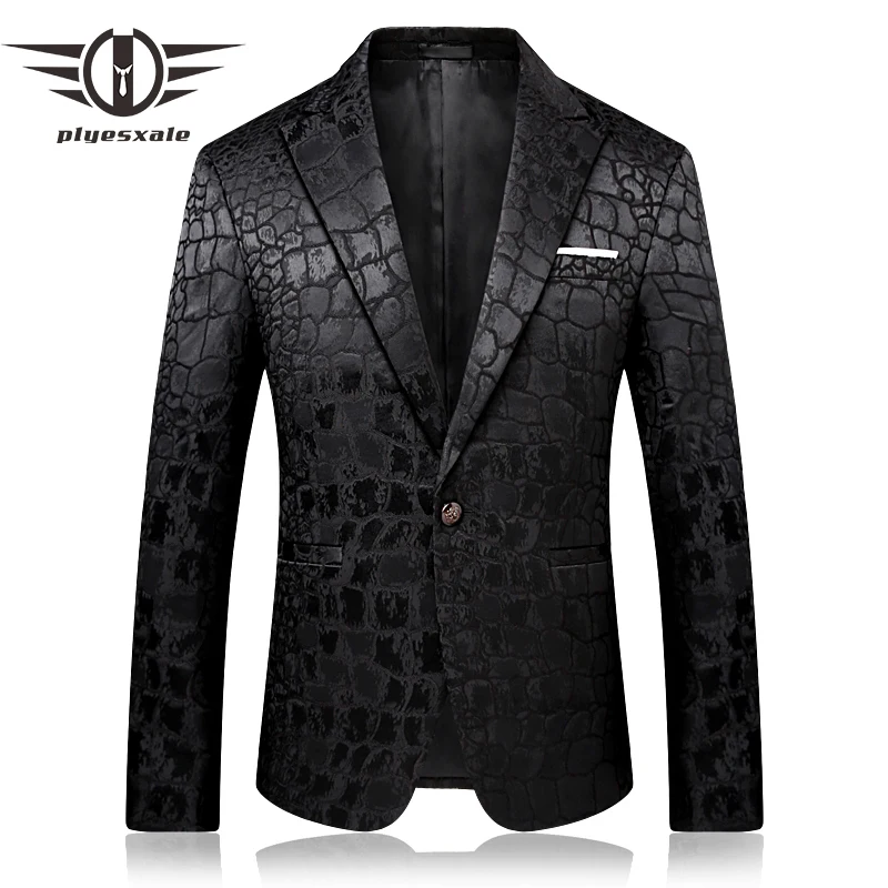 

Plyesxale Brand Black Blazer Men 2018 Autumn Slim Fit Mens Casual Blazer Jackets Sylish Stage Clothing Party Prom Blazers Q47