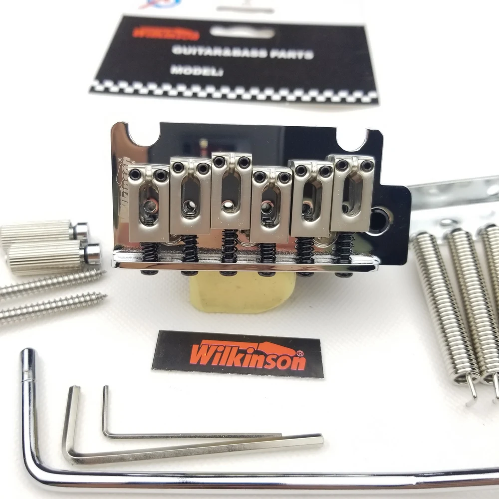 Günstig Wilkinson Lizenzierte 2 Punkt Vintage Typ Elektrische Gitarre Tremolo Brücke Chrome Silber für Strat Und Suhr Gitarre WOV06
