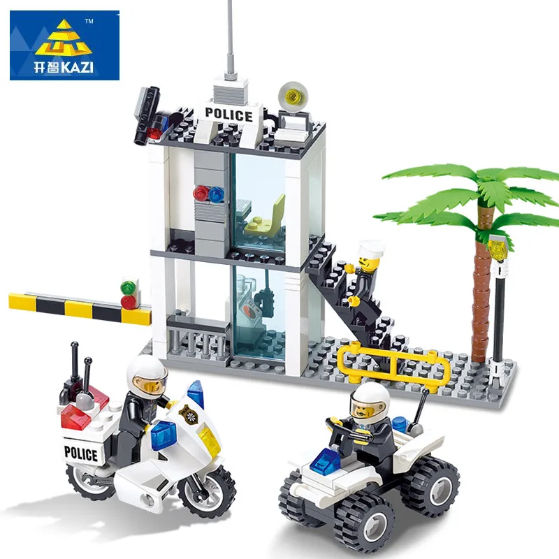 

KAZI 6728 City Series Model Building Block Police Station Command Center Motorcycle Compatible Legoingly Toys For Children Gifts
