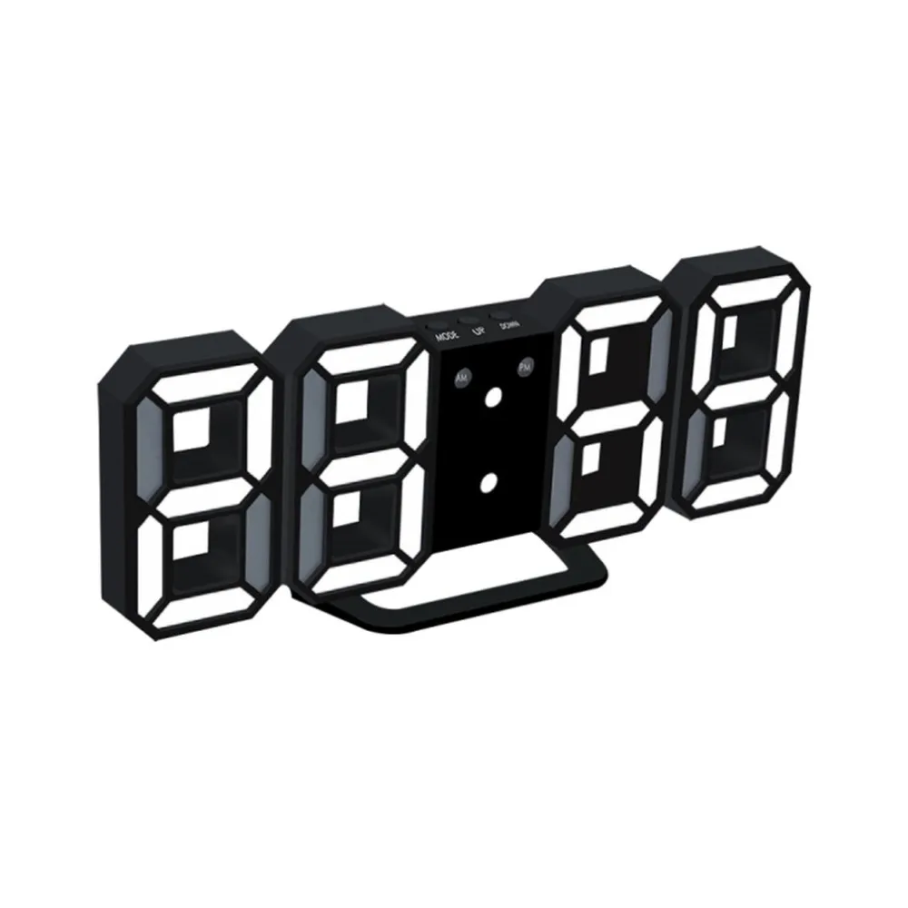 

Fashionable 3D LED Display Stereoscopic Wall Clock Electronic Alarm Clock Decorative Digital Desktop Clock For Bedroom Study