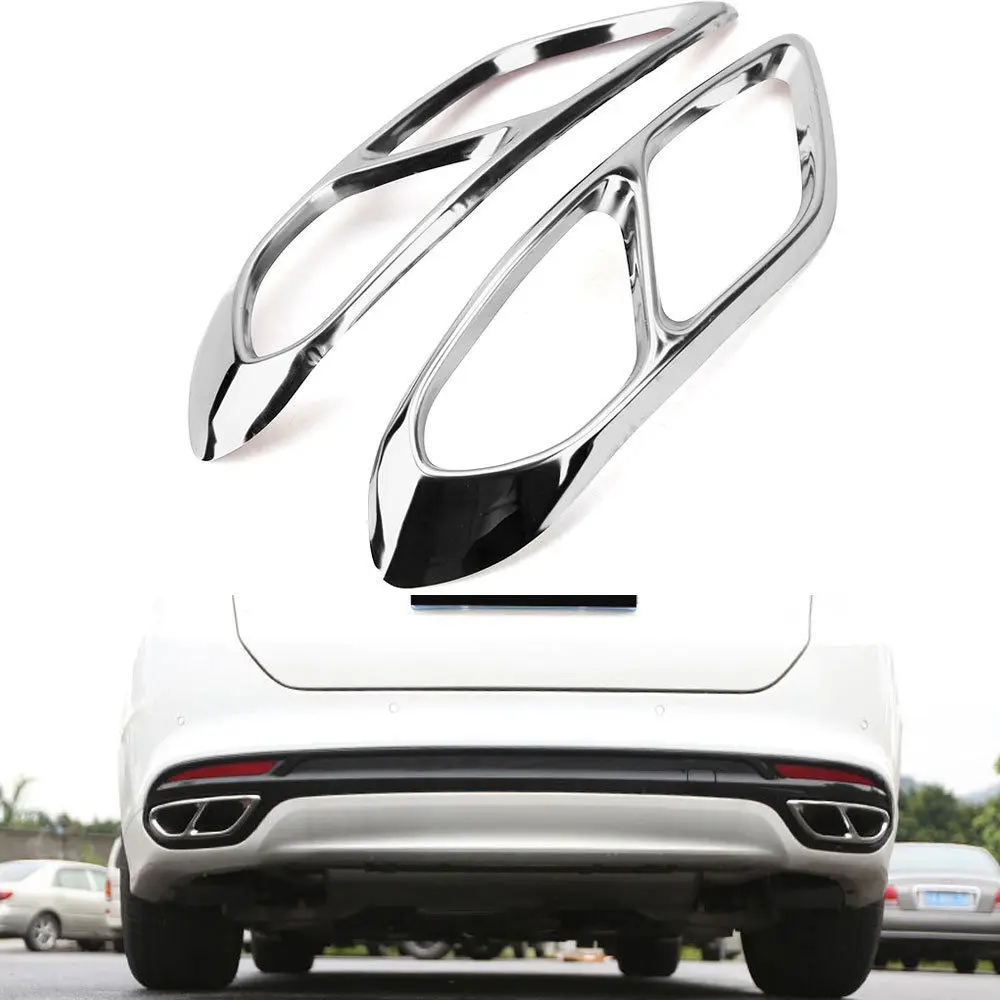 

BBQ@FUKA Auto car styling For Ford Fusion Mondeo 2013-2018 Stainless Steel Car Exhaust End Tip Pipes Muffler Trim exterior stick