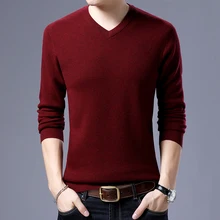 2017 winter warm thick sweater men brand 100% wool sweater O-Neck long sleeve soft knitted formal pullover