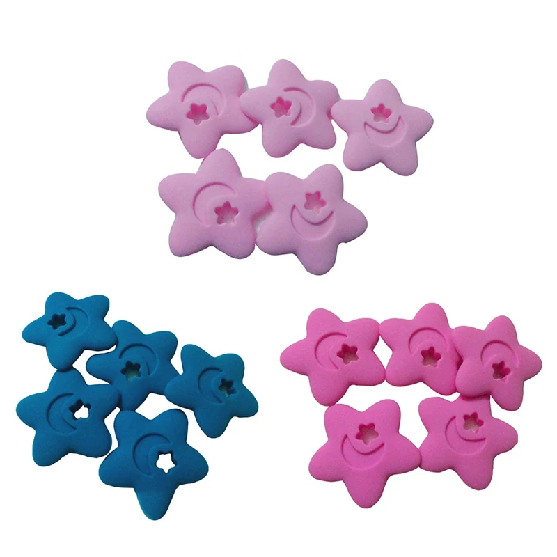 

1Pcs Star Shaped Silicone Teether Baby Teething Chewed Silicone Beads BPA Free Food Grade Teethers Necklace Nursing Toys