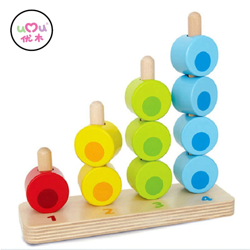 Wooden Montessori Learning font b Toys b font Counting Beads Baby Abacus Mathematics Preschool Training Materials