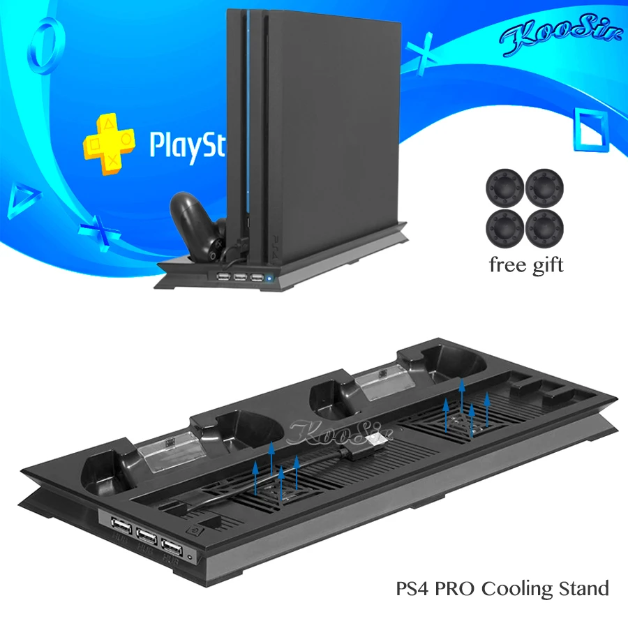 PS4 PRO вертикальное охлаждающе зарядное устройство Подставка с вентилятором Вентилятор двойной док-станция для зарядки контроллера станция для Playstation 4 PS 4 PRO