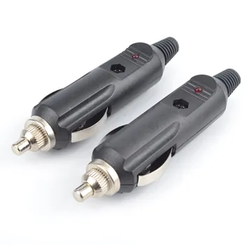 

50pcs 12V Car Cigarette Lighter Plug Cigar Power Connector Fused With Light LED