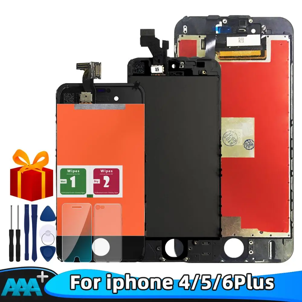 ЖК-дисплей класса AAA + для iPhone 4 5 6plus 100% испытано рабочий дигитайзер сенсорного