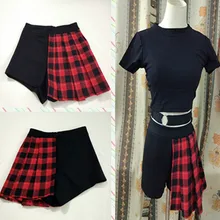 Женские летние клетчатые юбки, красные клетчатые винтажные Женские шорты, юбки в стиле панк, плиссированная юбка-пачка с высокой талией, Мини-женская Юбка Saia