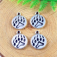 20 unids/lote Antique Silver Bear paw Forma Collar Colgante 18*14*1mm Joyería Fina Pulsera Conector Artesanías hechas a mano 51213