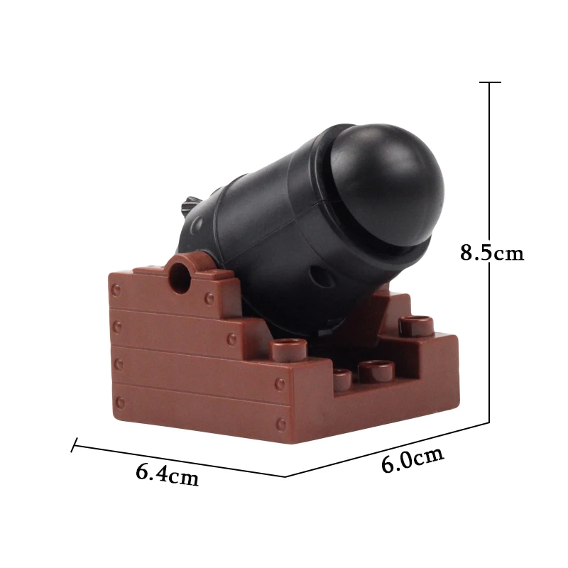 Военные большие строительные блоки, аксессуары, Замок Рыцарь, совместимы с Duplos, сборные блоки, игрушки для детей, пиратский парус, пушка, броня, подарок - Цвет: Cannon