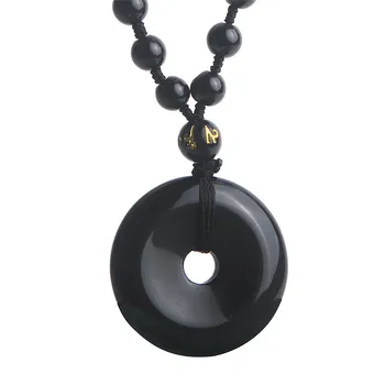 

Genuine Black Natural Obsidian Pendant Women Man 6 Styles Available Natural Black Obsidian Necklace