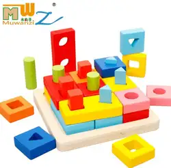 Математика детская деревянная Конструкторы трехмерная головоломка геометрический Форма образования Игрушечные лошадки Цвет Форма