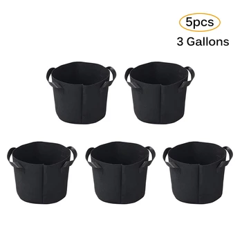 

3/5/7 Gallon Fabric Grow Bags Breathable Pots Planter Root Pouch Container Plant Smart Pots With Handles Garden Supplies