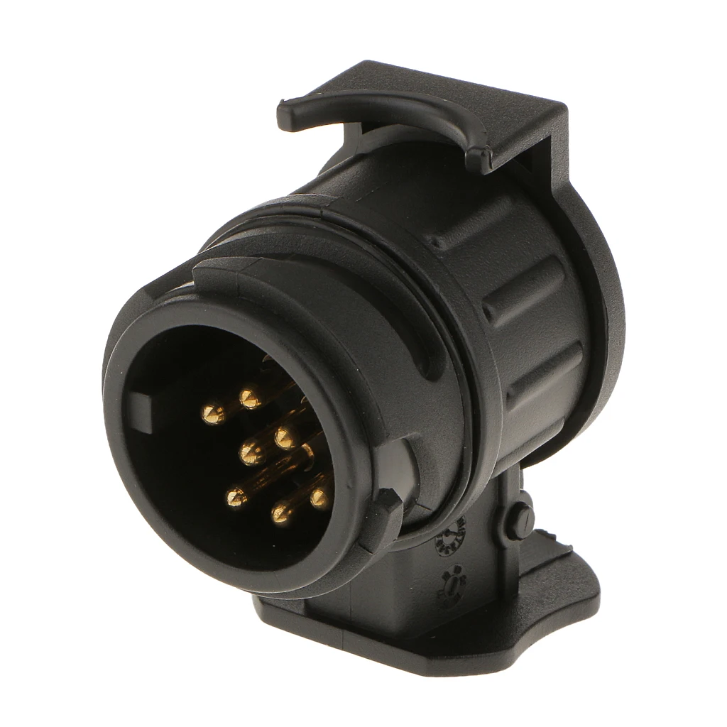 

13 pin to 7 pin Short Towing Wiring Socket Plug Adaptor Black Allows Tow almost any trailer