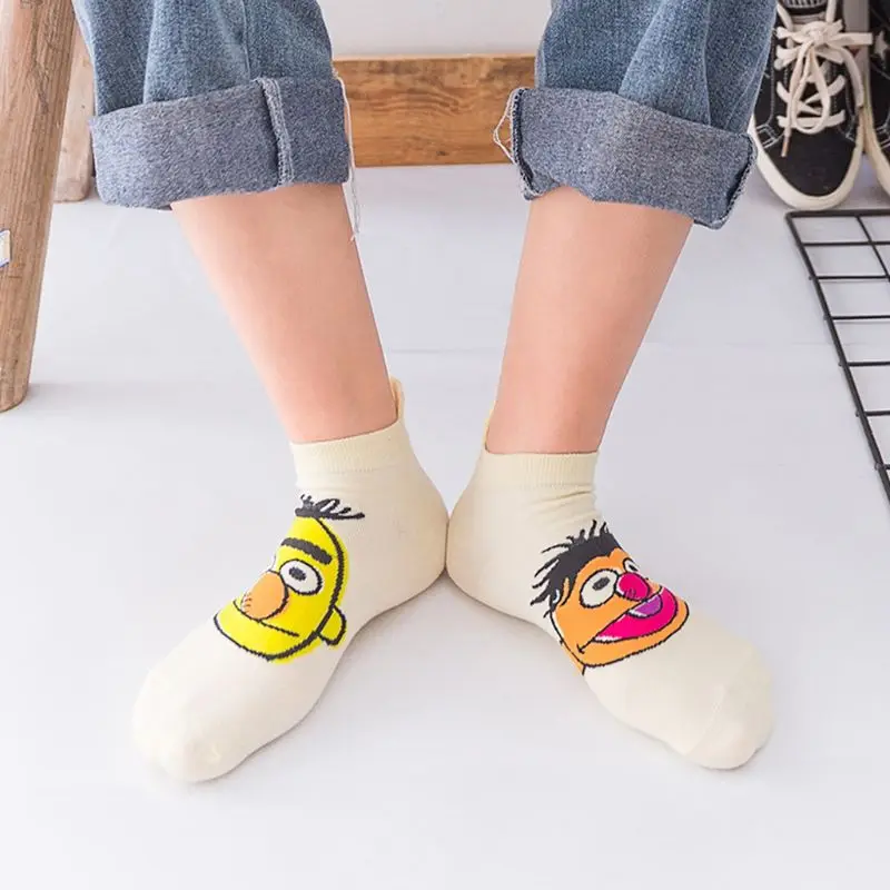 Японский Стиль Для женщин для девочек милые аниме из мультфильмов цифры короткие носки-башмачки 3D ухо Красочные плед Винтаж закрытым