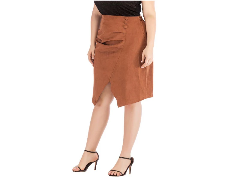 Повседневная сумка на бедрах юбка с разрезом до колена нестандартная рубашка большие размеры; для офиса женская короткая юбка весна лето