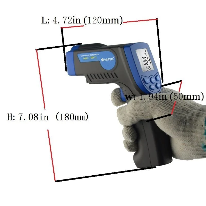 HoldPeak hp-420 цифровой ручной инфракрасный термометр бесконтактный термометр температуры пистолет лазер-30-420 'C/-22'F- 788'F