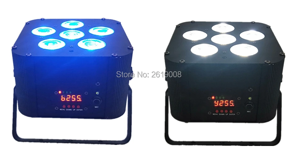 Wi fi sem Fio Alimentado por Bateria Luzes do Partido 8 Pçs e lote 6 Pcs 18 w 6in1 Rgbwa uv ir Bateria Recarregável Ktv Profissional Alimentado 5 6in1 RGBWA UV IR WI-FI Sem Fio