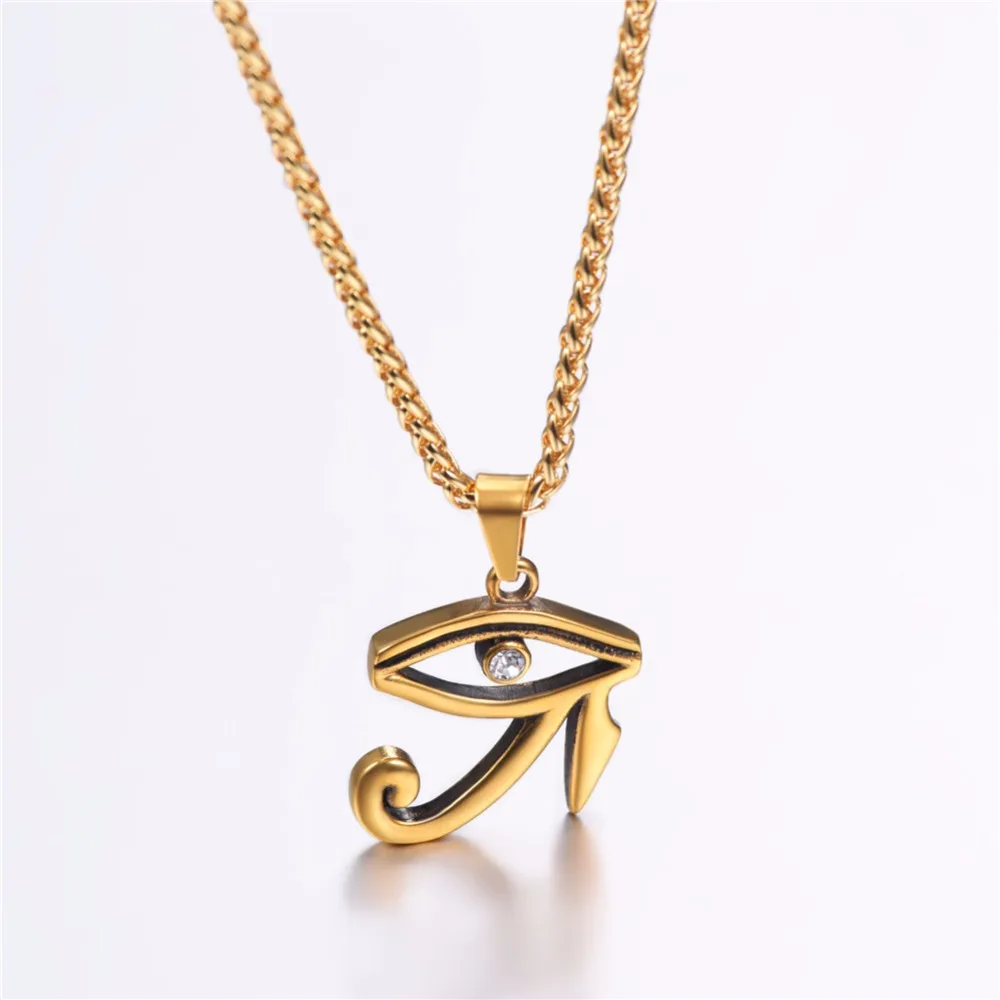 Collare The Eye of ожерелья HORUS мужские золотые/черные египетские Ювелирные изделия 316L из