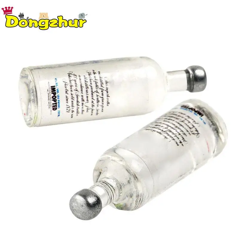 

New 2 Pcs Mini Mineral Resin Bottles Toy Doll Food Kitchen Living Room Accessories Kid For 1:12 Dollhouse Gift Pretend Play Toys