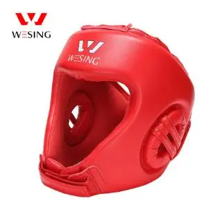 Wesing шлем для борьбы саньда соревнований обучение бокс Муай Тай ММА спарринг защита головы головные уборы - Цвет: red