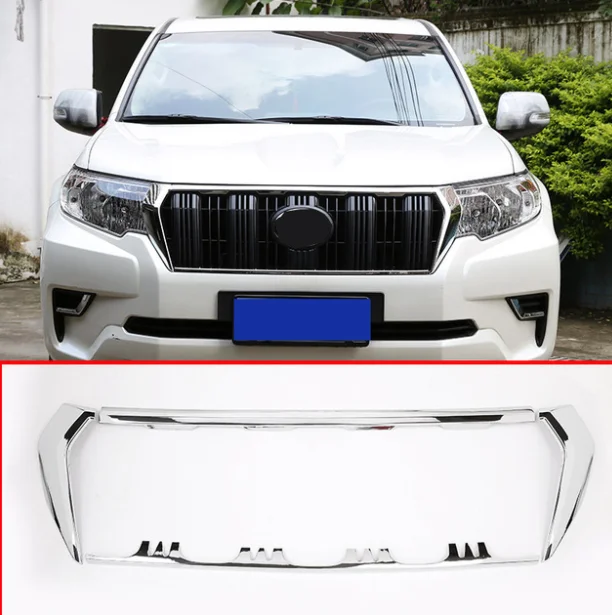

For Toyota Land Cruiser Prado FJ150 150 2010-2018 ABS Chrome Front Grill Net Decoration Frame Trim Car Accessories