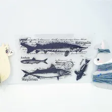 Прозрачные штампы образец рыбы уплотнения Ролик Штамп DIY Скрапбукинг фото альбом/изготовление карт