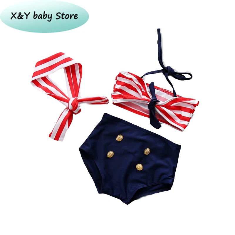 2019 Baby Girl Swimming Suit Children Summer Swimwear Sets Kids Striped Bow Bikini 3PCS Swimsuit Bathing Suit Swimming Costume 2019 Baby Girl Swimming Suit Children Summer Swimwear Sets Kids Striped Bow Bikini 3PCS Swimsuit Bathing Suit Swimming Costume