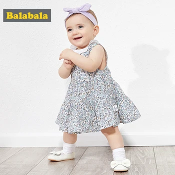 

BalabalaGirls dress baby princess dresses retro vintage floral newborn cotton cute summer dress clothing